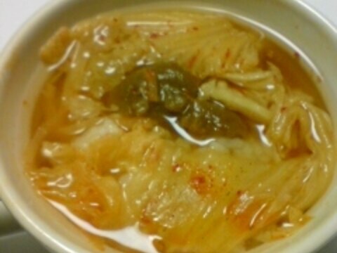 キムチと梅のスープご飯